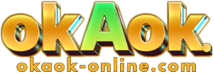 OKAOK online casino official logo with login, register, games, download and mobile app access
